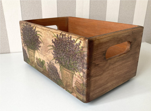 Dřevěný úložný box Lavender Meadow — foto 3