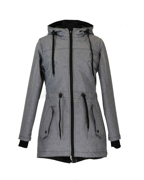Softshell.nosící parka-šedá žíhaná — foto 2