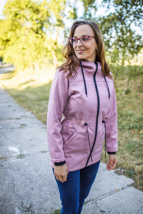 Softshellová parka- pudrová rybí kost — foto 2