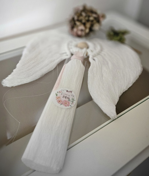 BOHO ANDĚL MACRAME s růžovým opaskem — foto 3