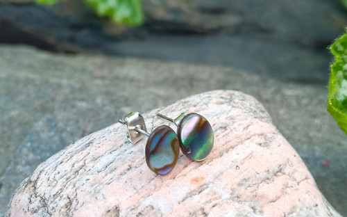 Náušnice z ABALONE shell perletě, chirurgická ocel — foto 3
