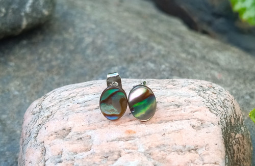 Náušnice z ABALONE shell perletě, chirurgická ocel — foto 6