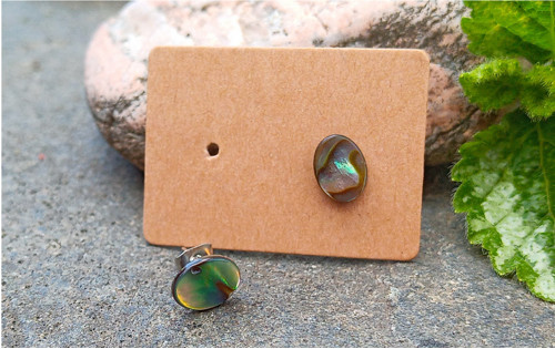 Náušnice z ABALONE shell perletě, chirurgická ocel — foto 5