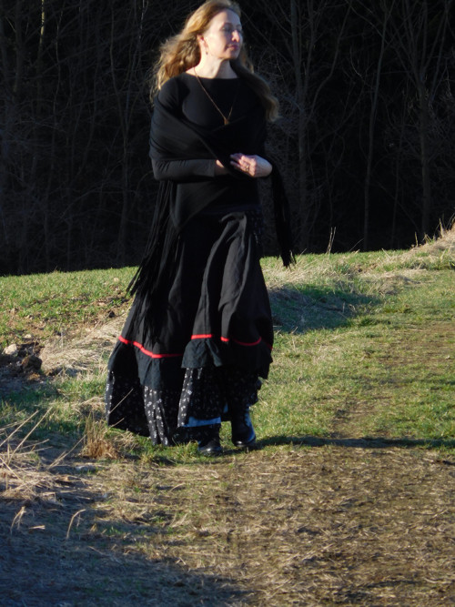 Půlnoční čarodějka :-) lněná maxisukně — foto 6