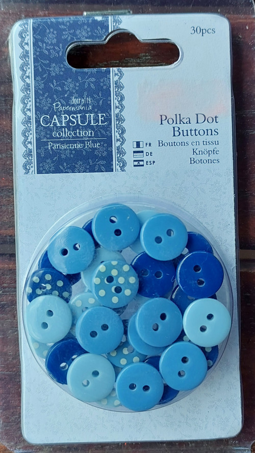 Knoflíky mix modré-Polka Dot Buttons — foto 2