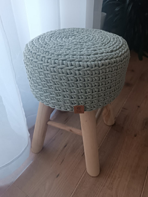 Háčkovaná Stolička - Světle Olivová — foto 2