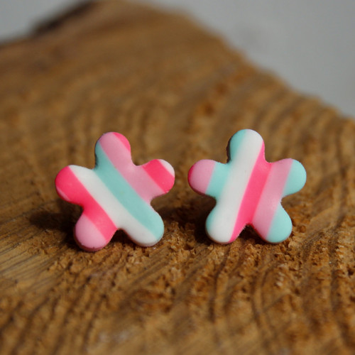 Pruhované kytičky, fimo pecky — foto 4