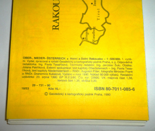 Mapa • Horní a Dolní RAKOUSKO, 1990 — foto 5