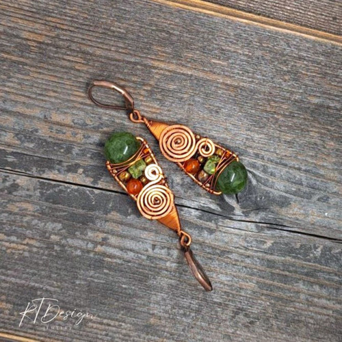 Náhrdelník Green Chalcedon+Vltavín+Karneol — foto 4
