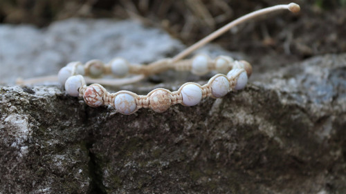 Náramek macramé "písečný regalit" — foto 2