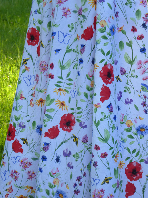 Sukně Lúka na bielej bavlne — foto 5
