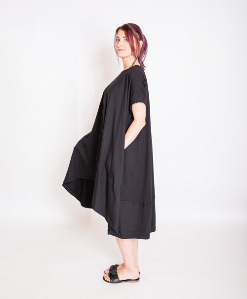 Miestne Bavlnené Oversize Šaty Ida (Čierne — foto 6