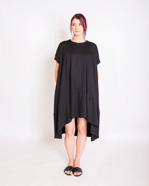 Miestne Bavlnené Oversize Šaty Ida (Čierne — foto 5