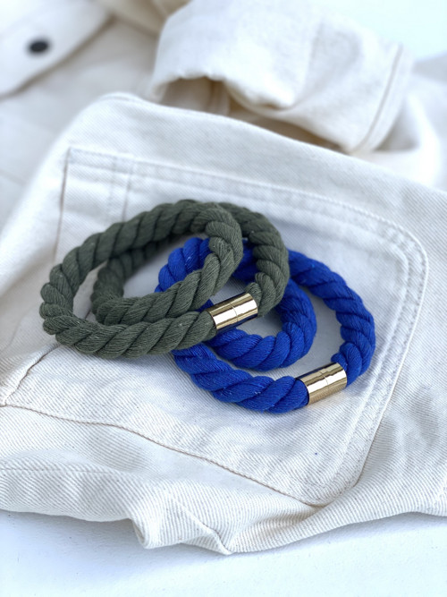 Lanový náhrdelník “ BLUE / KHAKI Minimalist” — foto 2