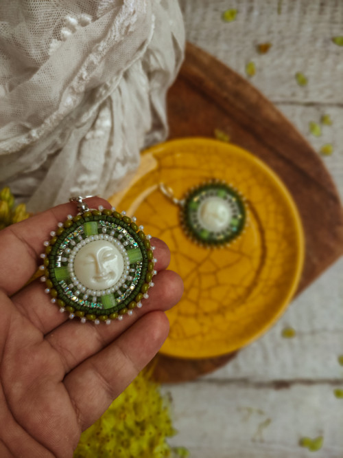 Madaba earrings n.22 - vyšívané náušnice — foto 3