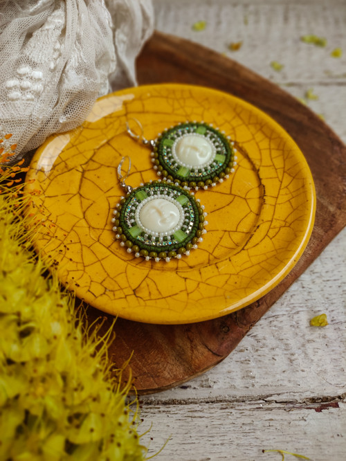 Madaba earrings n.22 - vyšívané náušnice — foto 2