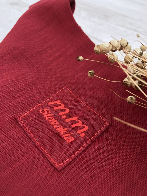 Ľanové Šaty s Vreckami /DARK RED/ — foto 5