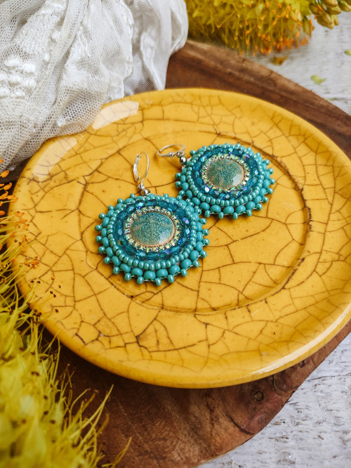 Perles du Strass n.102- vyšívané náušnice — foto 3