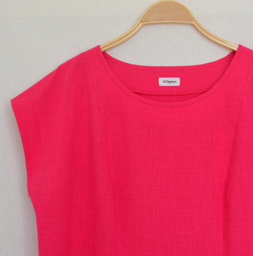 Lněná halenka magenta — foto 6