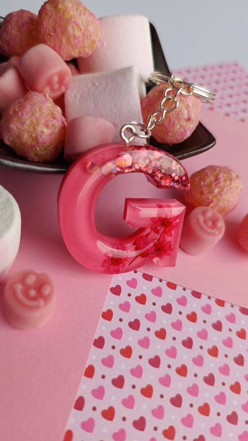 Letter "G" Pink Glitter Flower — foto 2