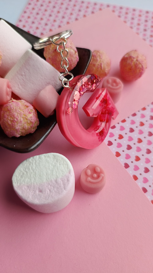 Letter "G" Pink Glitter Flower — foto 4