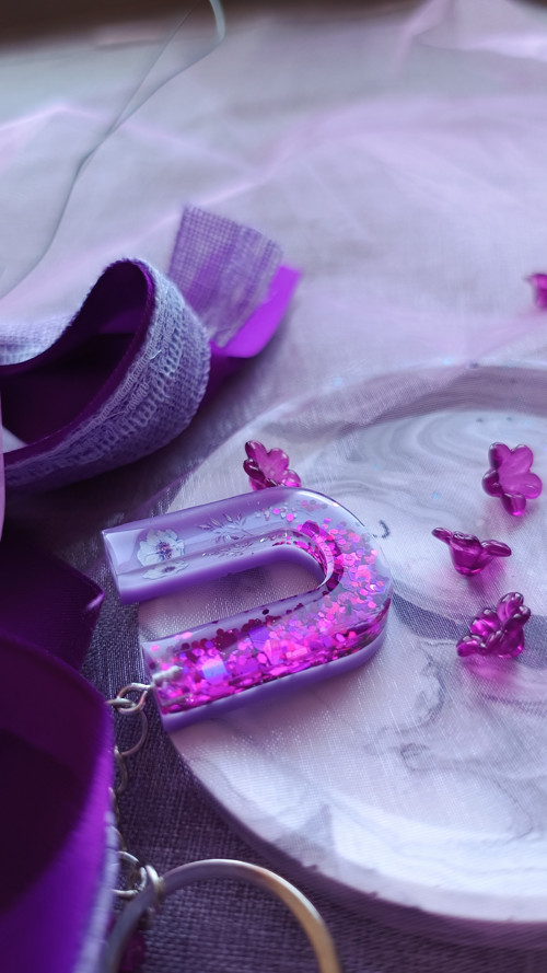 Letter "U" Purple Flower — foto 3