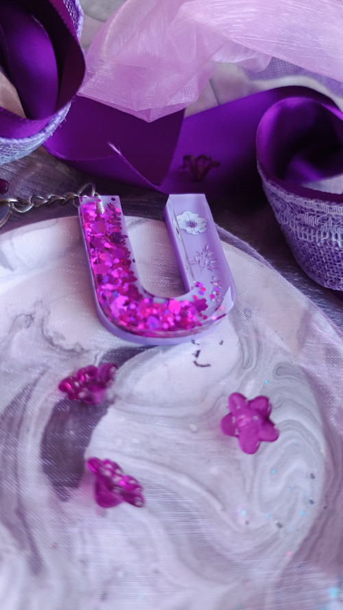 Letter "U" Purple Flower — foto 2