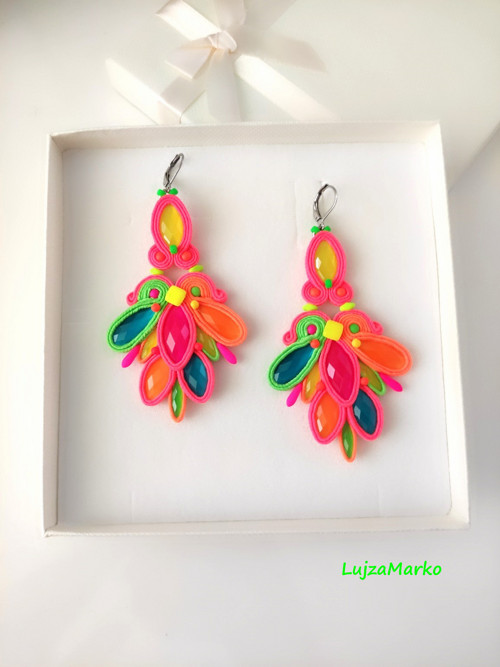 Vega soutache / sutaš náušnice — foto 4