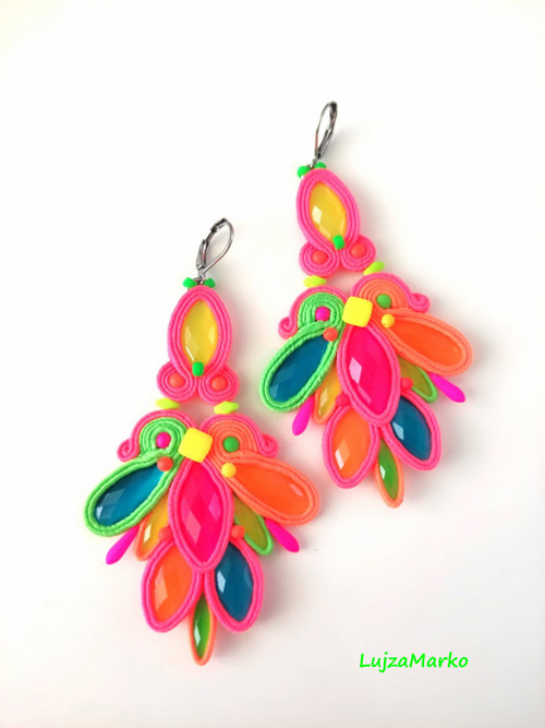 Vega soutache / sutaš náušnice — foto 6