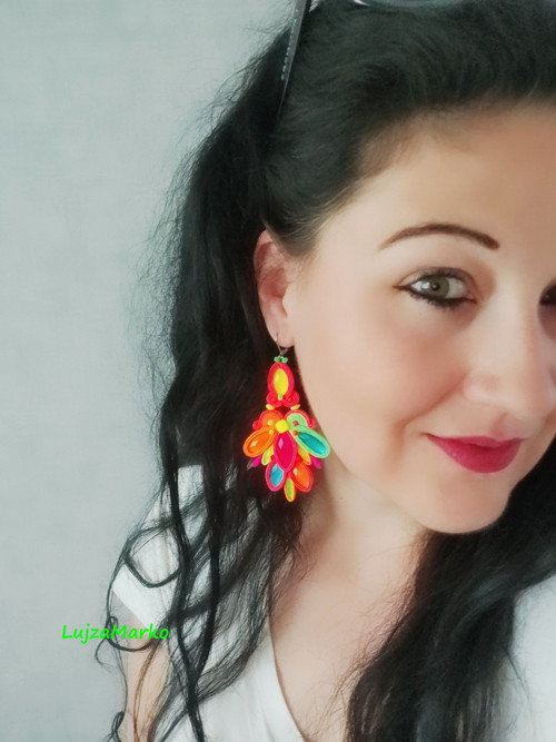 Vega soutache / sutaš náušnice — foto 2