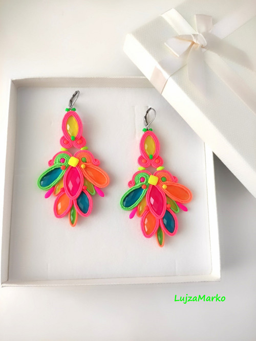 Vega soutache / sutaš náušnice — foto 5