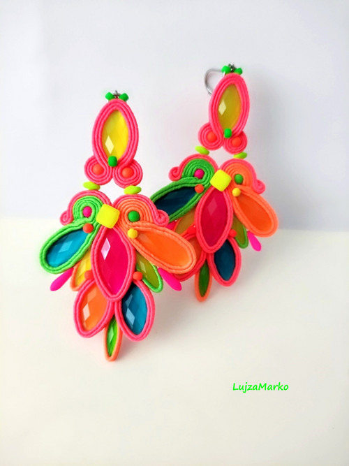 Vega soutache / sutaš náušnice — foto 3