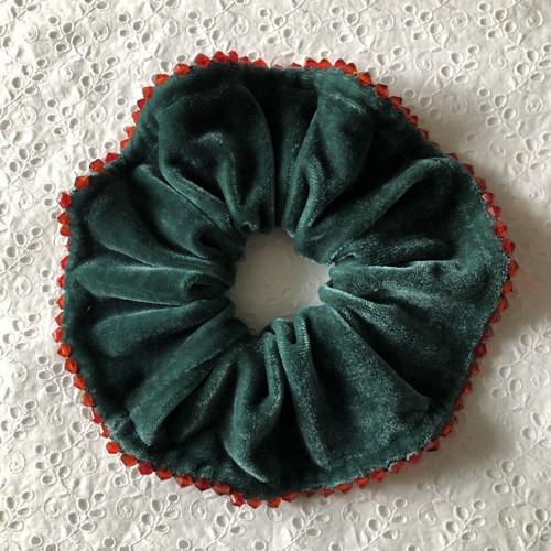 Sametová scrunchie vánoční gumička — foto 3