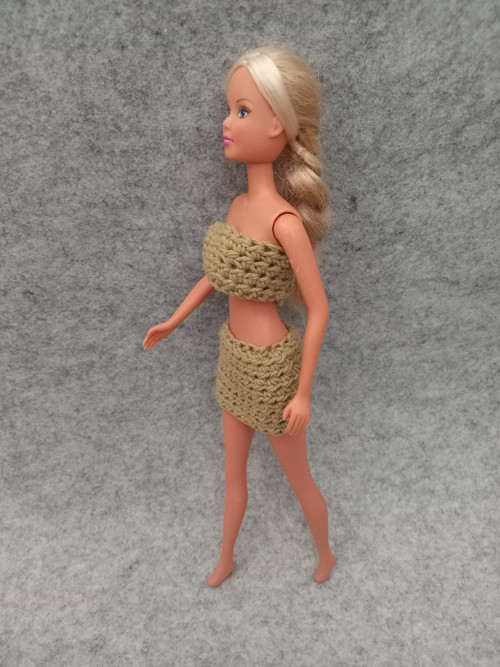 Háčkovaná sukně a top Khaki — foto 3