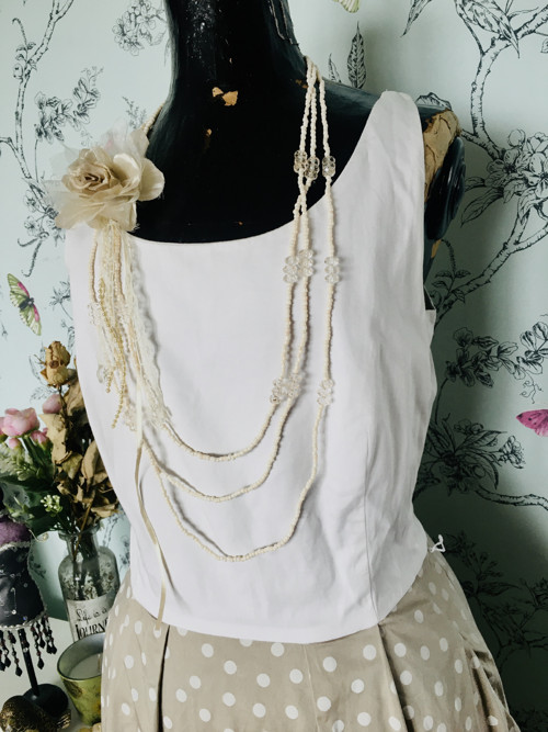 Šaty elegantní cream&puntík — foto 5