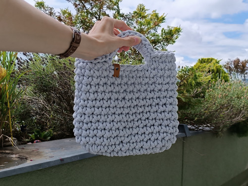 Háčkovaná kabelka ELSA boho macramé šňůry bavlna — foto 2