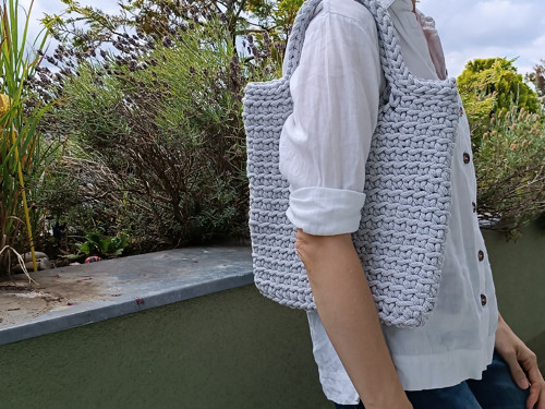 Háčkovaná kabelka KAREN boho macramé šňůry bavlna — foto 2