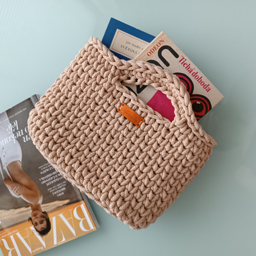 Háčkovaná kabelka ALBERTINA boho macramé šňůry — foto 2
