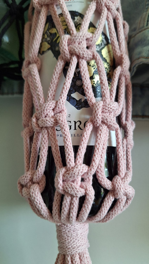 Macramé dárková taška na láhev / BOHO STYLE — foto 3