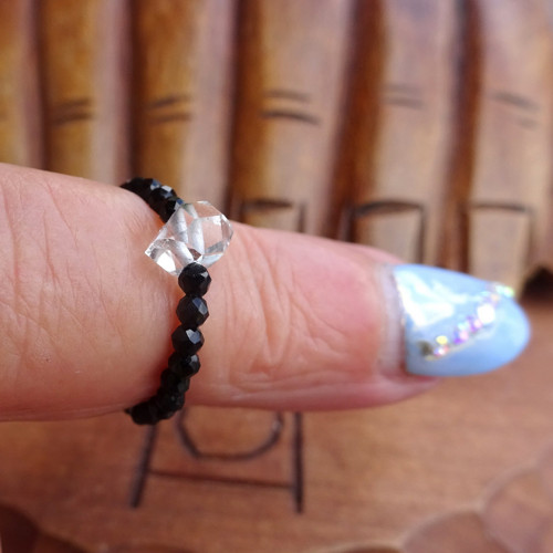 Prsten Nej * jemnější Spinel s diamantem Herkimer — foto 5