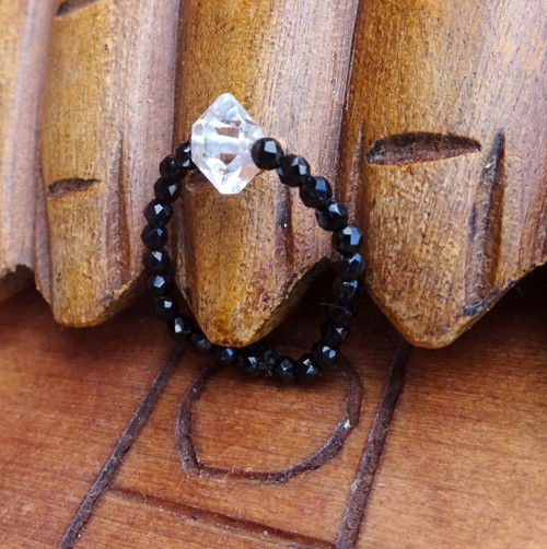 Prsten Nej * jemnější Spinel s diamantem Herkimer — foto 4
