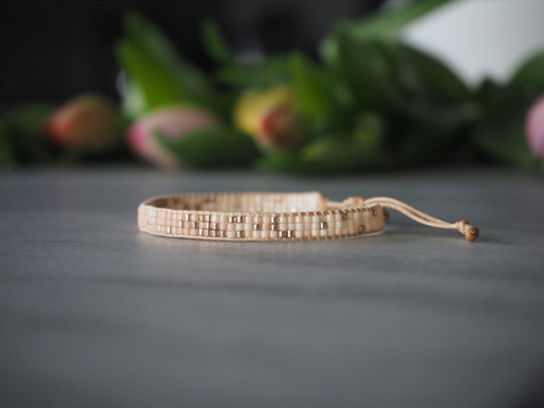 Miyuki tkaný náramek "Beige Glare" — foto 2