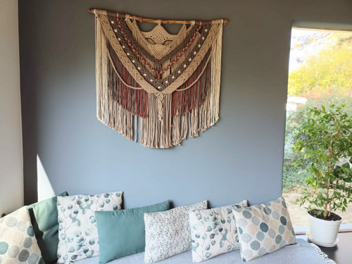 Velké macramé na zeď - 100x80cm — foto 2