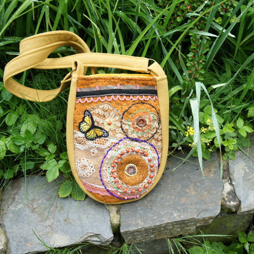 Boho, etno vyšívaná kabela/ kapsička — foto 3