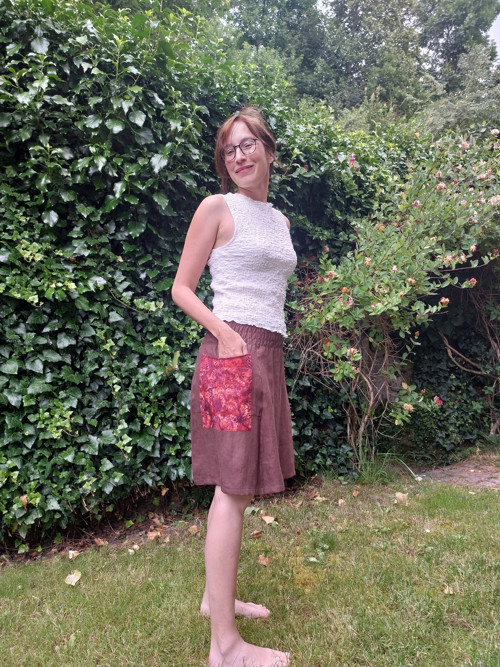 Lněná sukně hnědá — foto 3