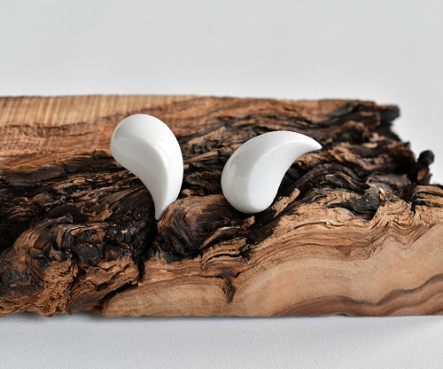 Lístky porcelánové náušnice — foto 2