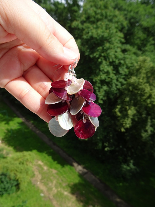 Náušnice Lístky z pivoněk — foto 3