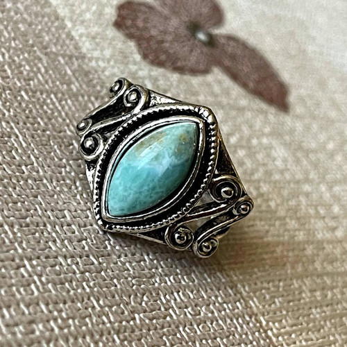 Elegantní prsten s larimarem E016 — foto 2