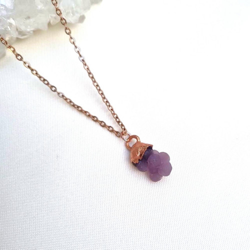 Hroznový ,,grape" chalcedon mini - náhrdelník — foto 4