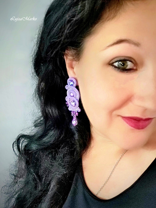Imelda soutache / sutaš náušnice — foto 5